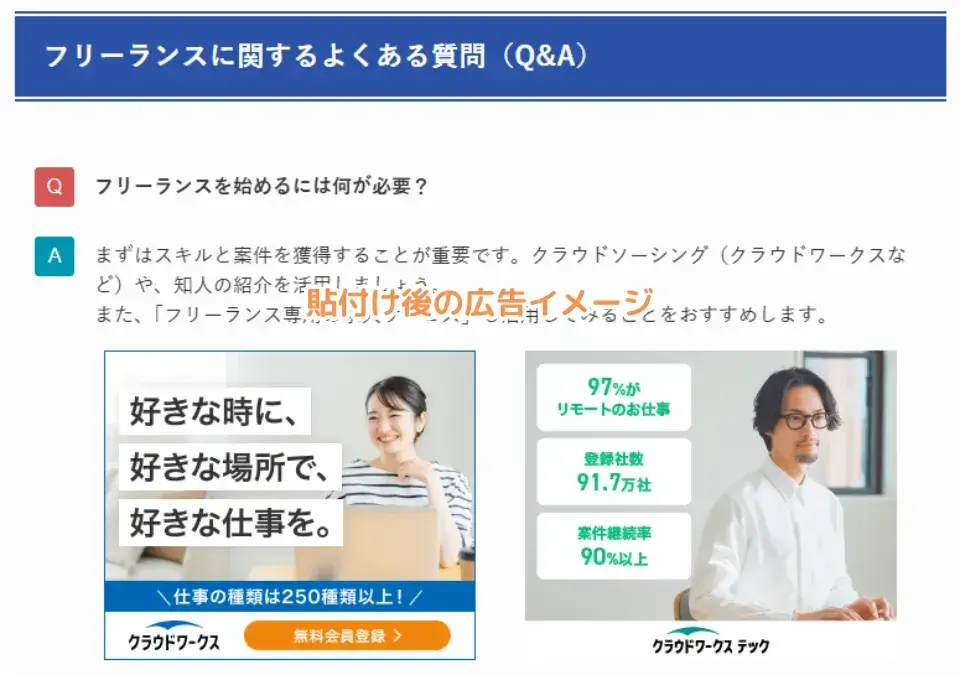 広告の配置場所